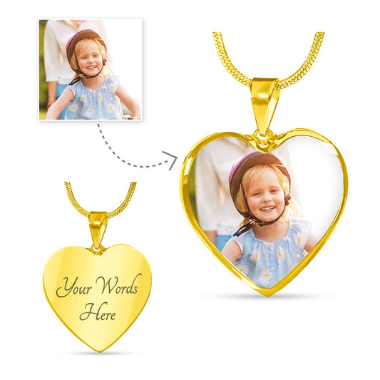 Your Photo & Engraving - Custom Heart Necklace